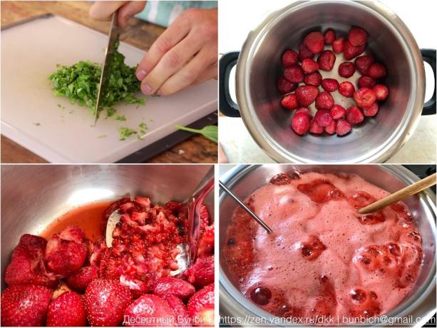 El proceso de preparación de la mermelada de fresa es extremadamente simple