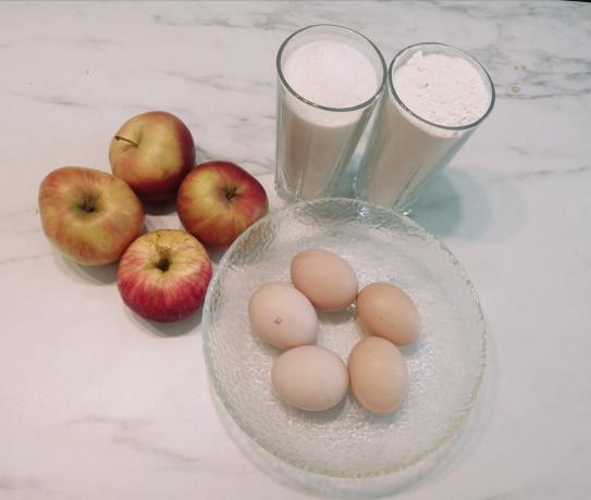 Ingredientes para Charlotte con las manzanas