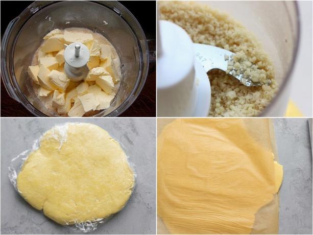 El proceso de preparar la pasta en un procesador de alimentos. Fotos - Yandex. fotos