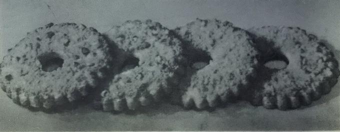 Pastel "anillo de la torta dulce." Foto del libro "La producción de pasteles y tartas," 1976 