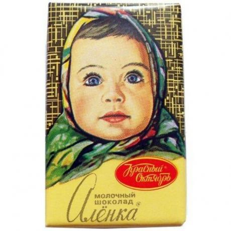 Envolver el chocolate Alenka, a la que todos estamos acostumbrados a