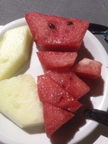 Frutas. El hotel ha sido siempre la fruta: sandía, melón, ciruelas, uvas. 