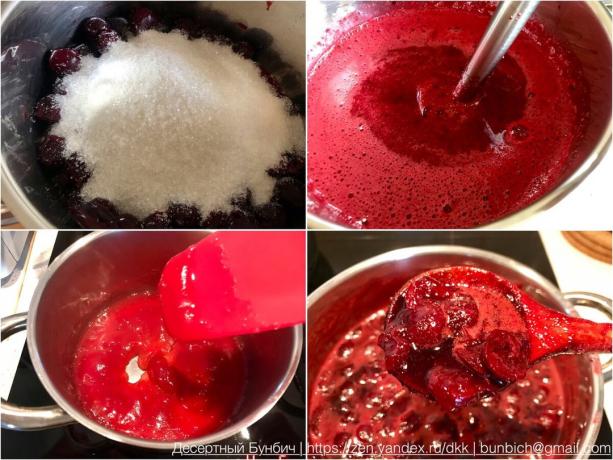 Proceso de preparación de la mermelada de cereza