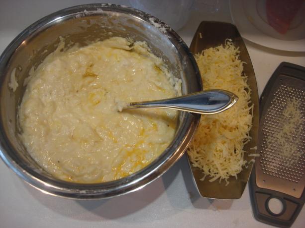 Imagen tomada por el autor (aceite, harina, huevos, levadura en polvo, crema agria, queso)