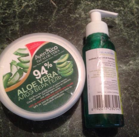 Gel de Aloe Vera. cosas preciosas! He comprado esto en Tae y luego tomó ninguna duda. Precio ese derecho - 10 dinares, izquierda - 14 dinares.