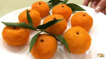 Merienda original en la mesa de Año Nuevo "mandarinas"